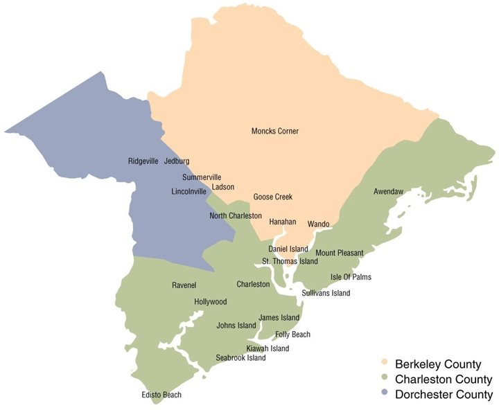 Charleston Area Tri-County Orientation Map