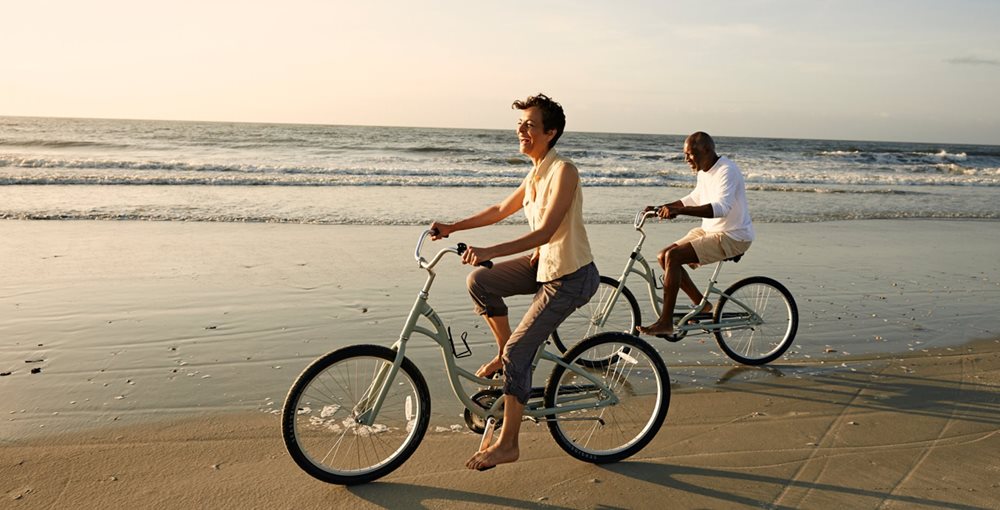 CRS MyrtleBeach Pic Couple Beach Riding Bikes Sand 09 04 24