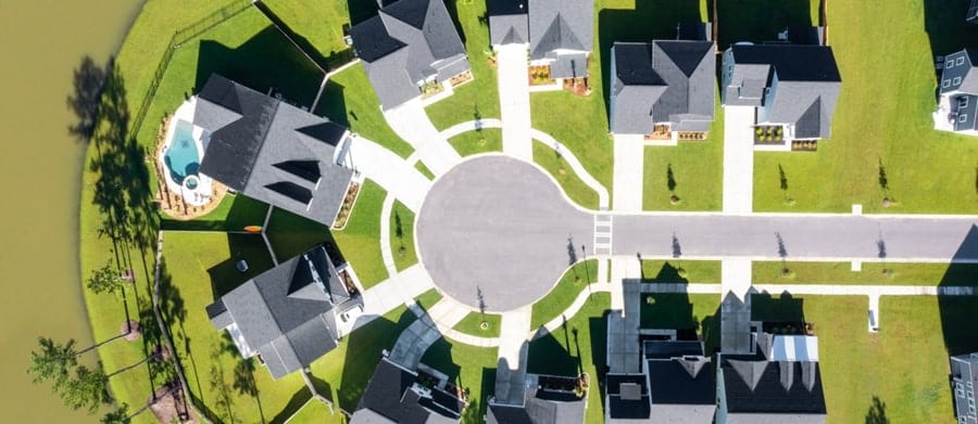 CulDeSacAerial at WatersideCaneBay by Lennar