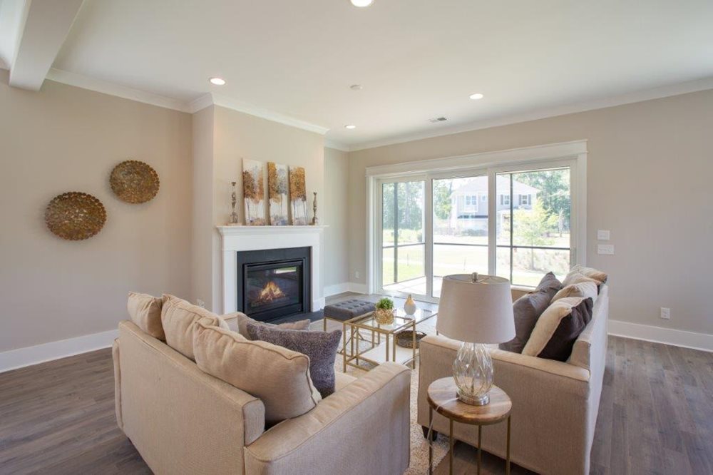 Fireplace at PointePrimus by Pulte