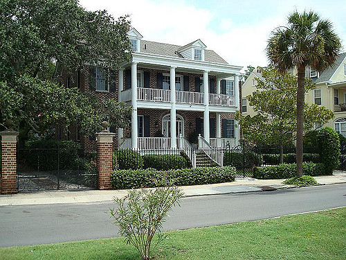 charleston historic home with columns and double porch