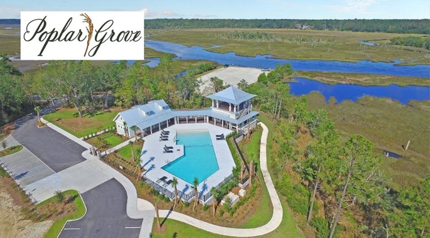 Poplar Grove Pool Aerial View Ravenel SC