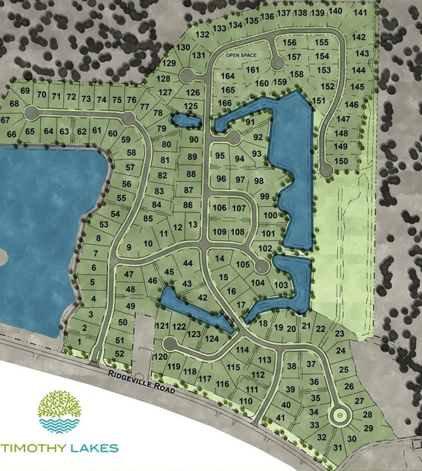 Timothy Lakes Center Park Homesite Map Timothy Lakes Center Park Homesite Map