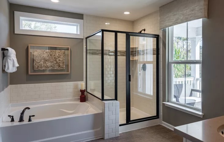 Oakfield_Pulte_MagnoliaShowerBath.jpg Oakfield Pulte Magnolia Model Home Shower Bath