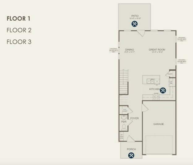 Marshside Towns Carolina Bay Pulte Homes Byrnes 1st Floor Floorplan