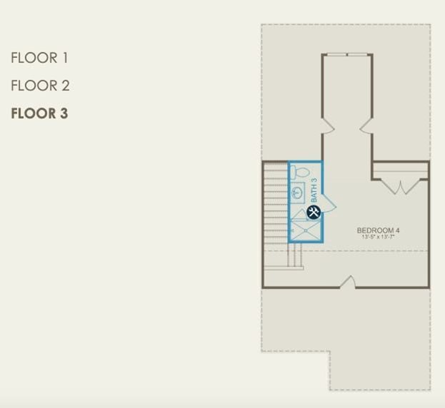 Marshside Towns Carolina Bay Pulte Homes Byrnes 3rd Floor Floorplan