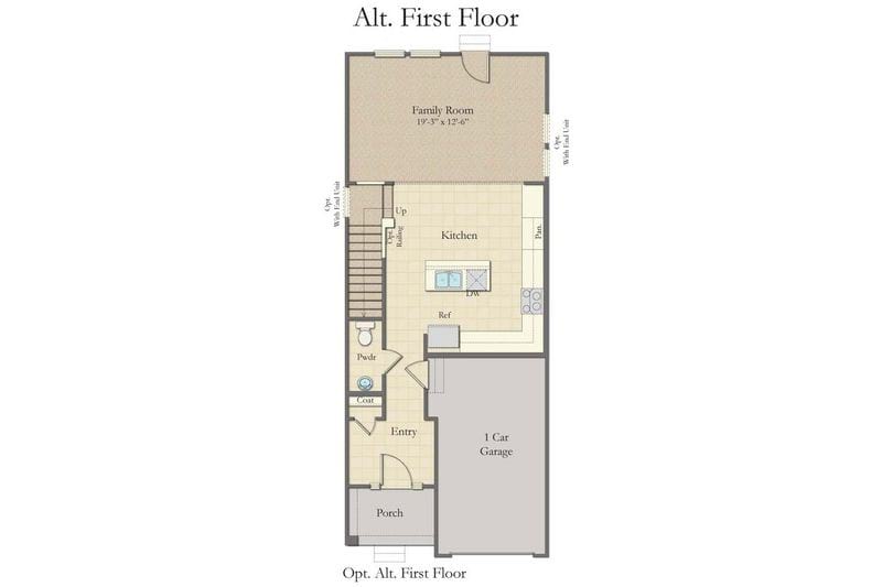ParkCircle_DanRyan_AltFirstFloorplan.jpg Dan Ryan Park Circle New Townhome Floorplan Alternate First Floor