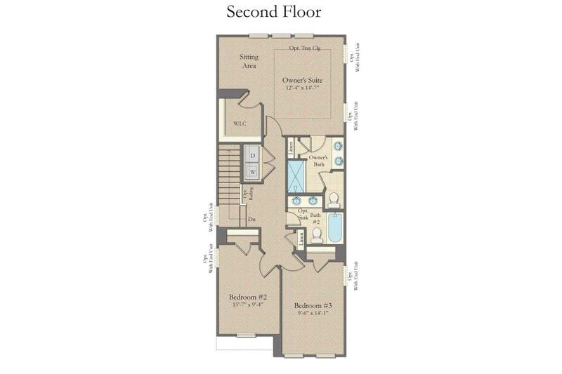 ParkCircle_DanRyan_SecondFloorplan.jpg Dan Ryan Park Circle New Townhome Floorplan Second Floor