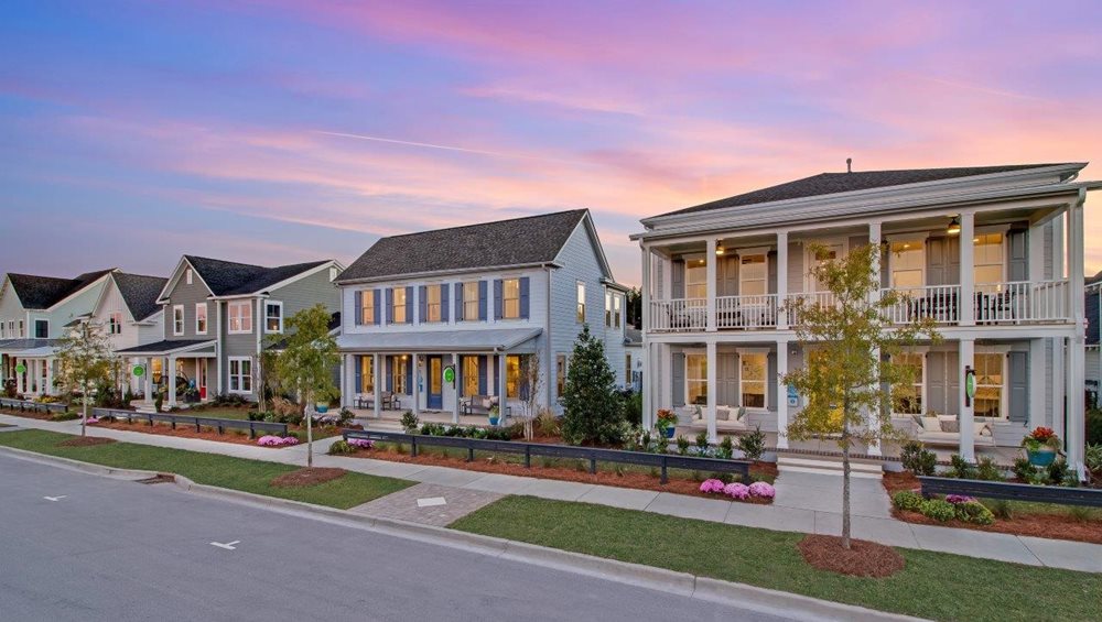 Nexton_ModelRow_TwilightExteriors.jpg Nexton Model Row Twilight Exteriors Summerville SC New Homes